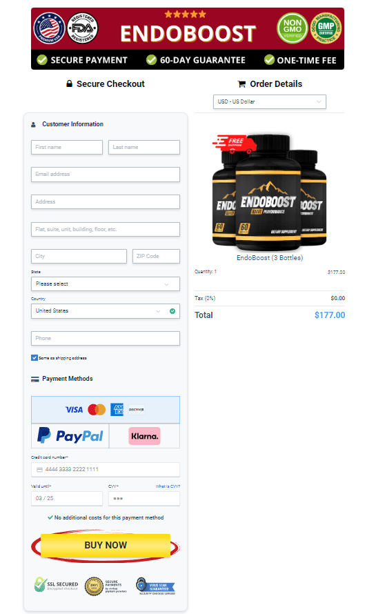 EndoBoost order page